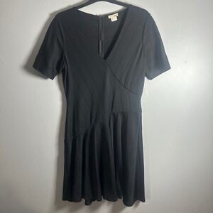 Shoshanna Black Sheath Dress Geometric Seam Detail Size 10